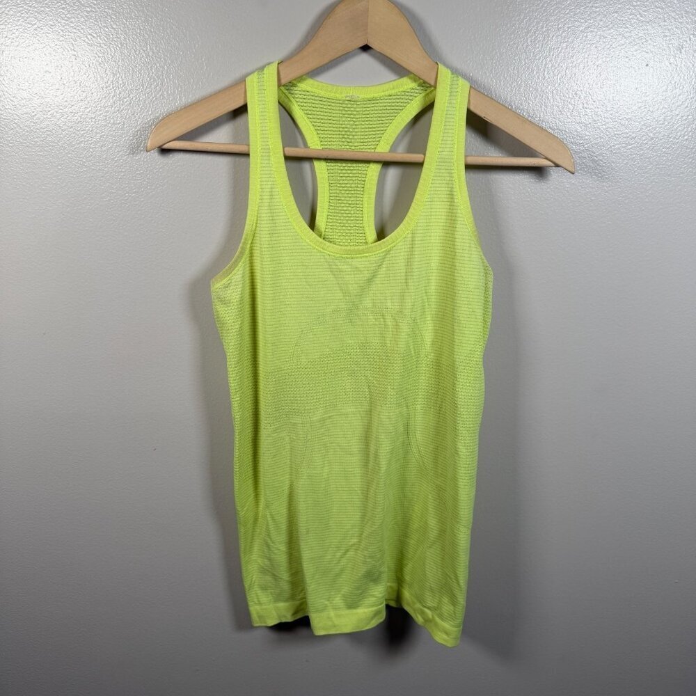 Lululemon Swiftly Tech Racerback Tank Top Size 6 Highlighter Yellow Running